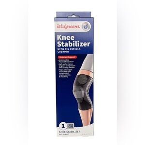 Walgreens Knee Stabilizer with Gel Patella Cushion – Left/Right Knee – OS - NEW